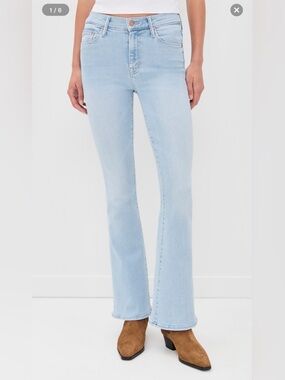 MOTHER Light Blue High-Rise Flare Jeans
